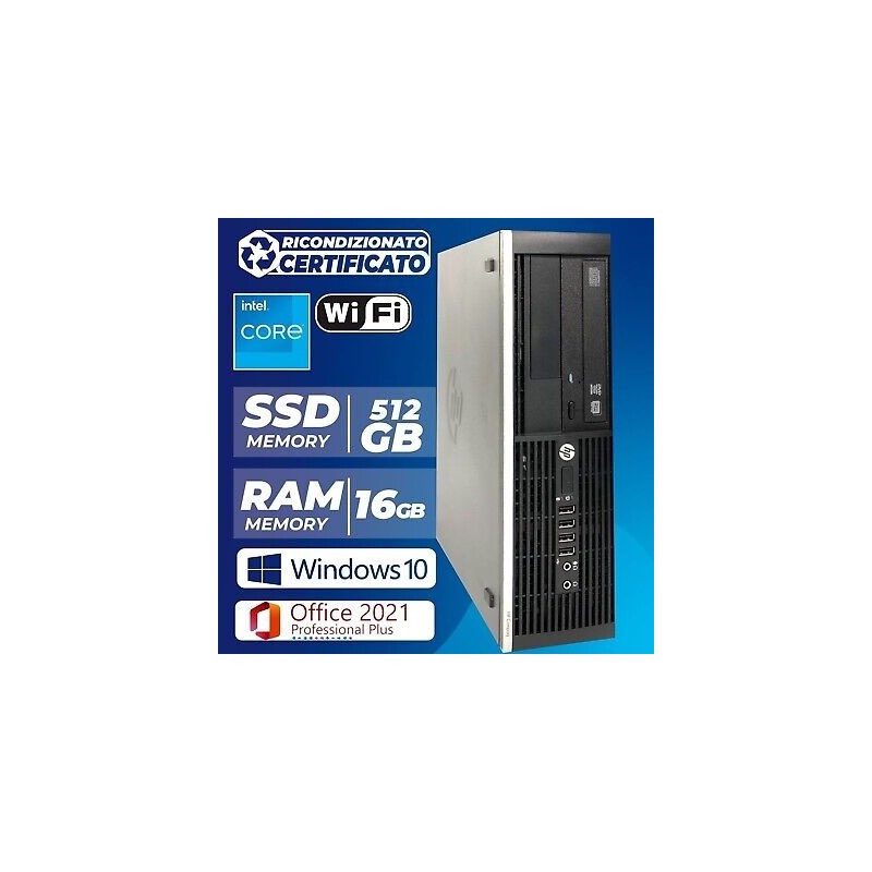 Pc Computer Desktop Fisso Ricondizionato HP i7 Ram 16GB SSD 512GB Windows 10 Pro