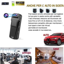 Telecamera spia infrarossi visione notturna auto atti vandalici microcamera