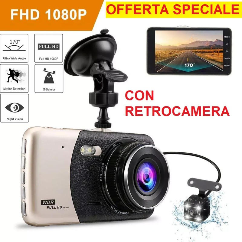 MINI TELECAMERA PER AUTO DASHCAM 1080P  DVR CAR VIDEO CAMERA VISIONE NOTTURNA