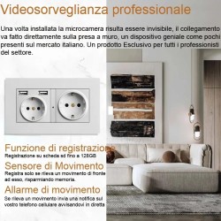 Telecamera spia wifi  caricatore presa muro IP CAMERA