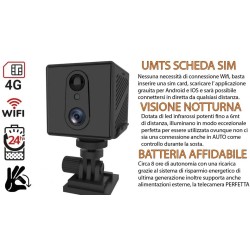 Telecamera spia 4G WiFi  4K UMTS con sim microcamera UMTS videochiamata