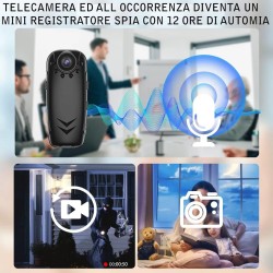 Telecamera spia infrarossi mini camera microcamera spycam notturna