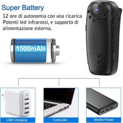 Telecamera spia infrarossi mini camera microcamera spycam notturna