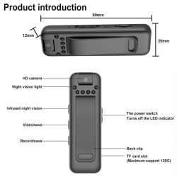 Telecamera spia microcamera auto infrarossi bodycam visione notturna