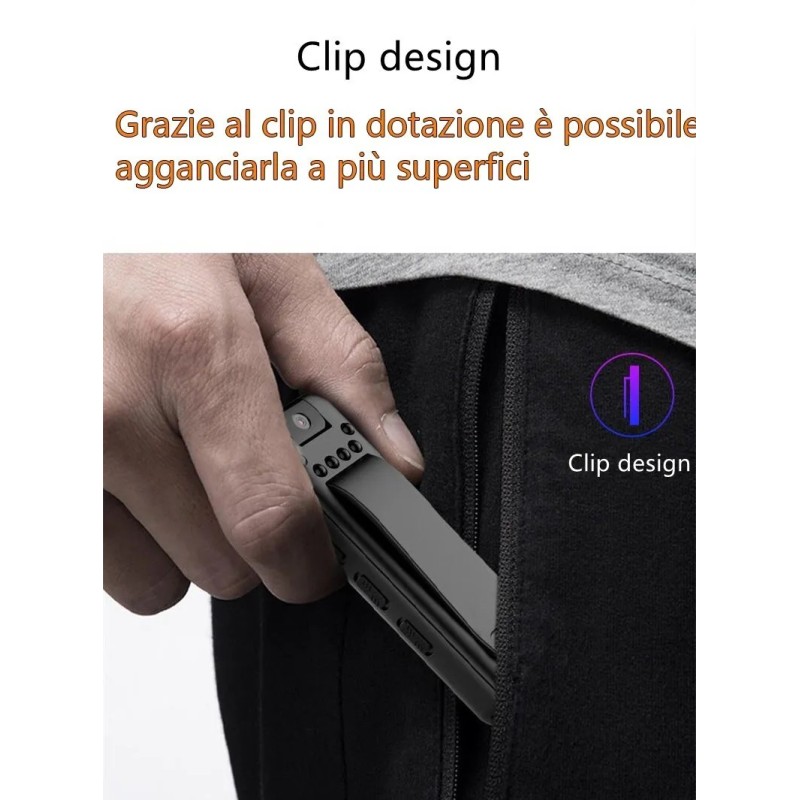 Telecamera spia microcamera auto infrarossi bodycam visione notturna