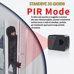 Telecamera spia infrarossi visione notturna microcamera mini micro pir 30 giorni di autonomia con Sensore PIR e led infrarossi