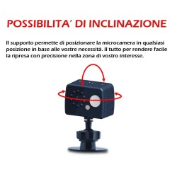 Telecamera spia infrarossi visione notturna microcamera mini micro pir 30 giorni di autonomia con Sensore PIR e led infrarossi