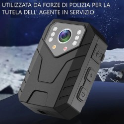 Bodycam telecamera spia infrarossi 4K visione notturna microcamera mini micro MENU' ITALIANO - INFRAROSSI INVISIBILI- 8 ORE- 4K