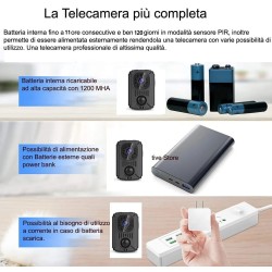 Micro Telecamera spia infrarossi sensore PIR movimento full hd mini camera spy