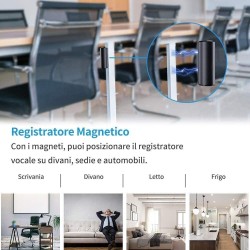 Micro registratore spia audio calamita attivazione vocale 15 giorni impermeabile