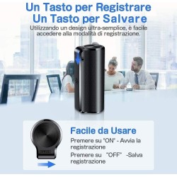 Micro registratore spia audio calamita attivazione vocale 15 giorni impermeabile