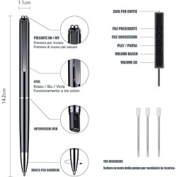 Registratore spia penna audio micro mini 32gb microspia ambientale