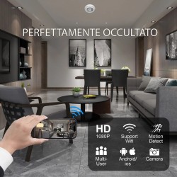 Telecamera spia microcamera wifi infrarossi nascosta micro camera sensore fumo