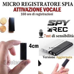 Micro Registratore Audio Vocale 8 gb GB Spy Spia Mini Ambientale USB