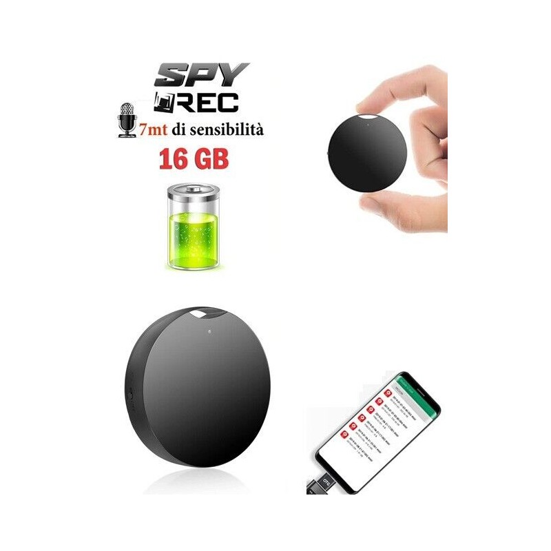 Micro Registratore Audio Spia Attivazione Vocale 16 GB Spy Mini Ambientale USB