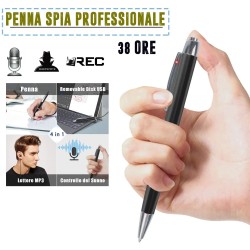 Micro Registratore Spia Penna Audio Vocale 16 GB Spy Spia Ambientale USB