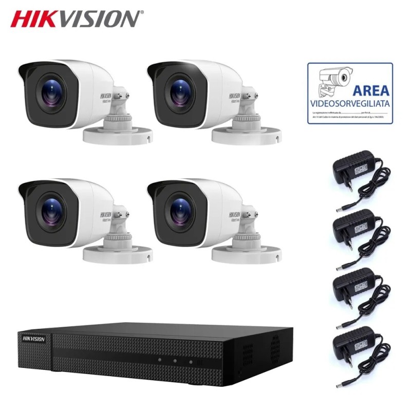 KIT TELECAMERE VIDEOSORVEGLIANZA HIKVISION DVR 8 CANALI  2 MPX