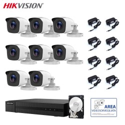 KIT VIDEOSORVEGLIANZA HIKVISION DVR 8 CANALI 8 TELECAMERE 4 MPX HD 1 TB