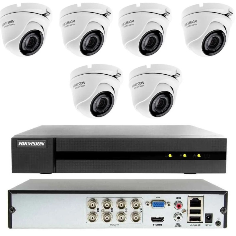 KIT VIDEOSORVEGLIANZA CLOUD DVR 8 CANALI 6 TELECAMERE 4MP AHD HIKVISION