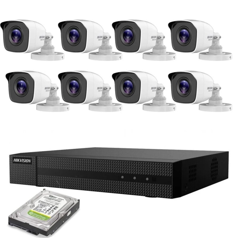 KIT VIDEOSORVEGLIANZA 8 TELECAMERE HIKVISION DVR 8 CANALI 8 MPX 4K HD 1TB