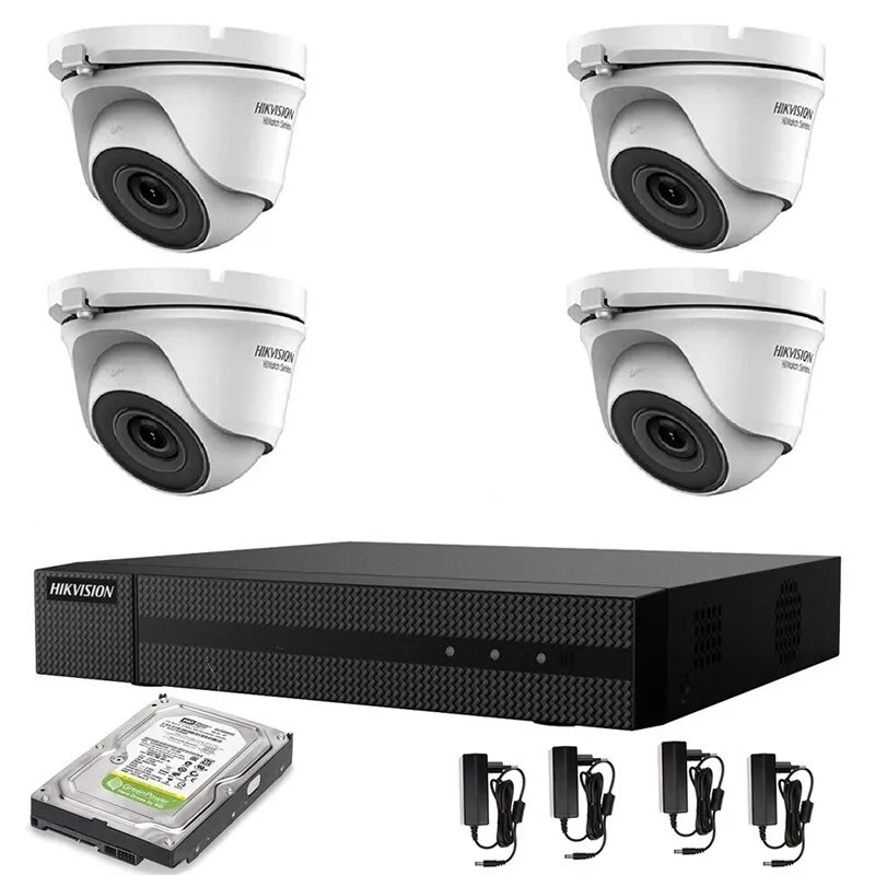 KIT VIDEOSORVEGLIANZA HIKVISION 4 TELECAMERE 5 MPX DVR 4 CANALI HD 1TB