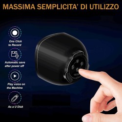 Micro Registratore Spia Audio Attivazione Vocale Spy Mini Ambientale Usb