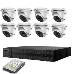 KIT 8 TELECAMERE DOME AHD HIKVISION 5 MPX 4K HD 2TB