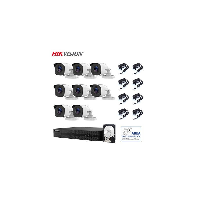 36 KIT VIDEOSORVEGLIANZA HIKVISION DVR 8 CANALI 8 TELECAMERE 4 MPX  2 TB