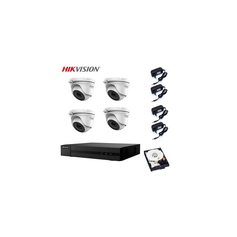 KIT VIDEOSORVEGLIANZA HIKVISION DVR 4 CANALI 4 TELECAMERE 2 MPX HD 1TB