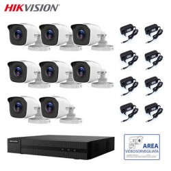 KIT VIDEOSORVEGLIANZA HIKVISION DVR 8 CANALI 8 TELECAMERE 4 MPX