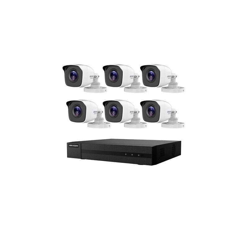 KIT VIDEOSORVEGLIANZA IP POE 2 MPX 6 TELECAMERE HIKVISION