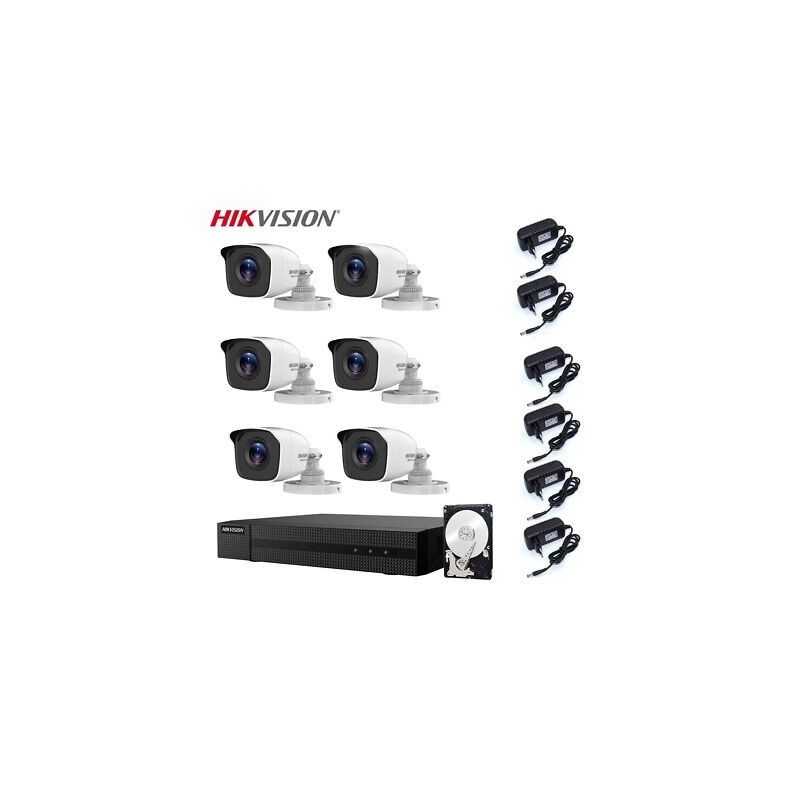 KIT VIDEOSORVEGLIANZA HIKVISION DVR 8 CANALI 6 TELECAMERE 4 MPX HD 2TB