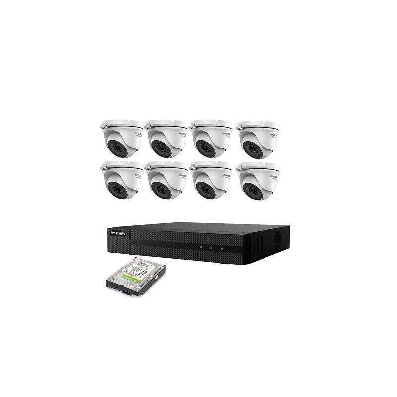 KIT 8 TELECAMERE HIKVISION IP POE 2 MPX DOME HD 1TB