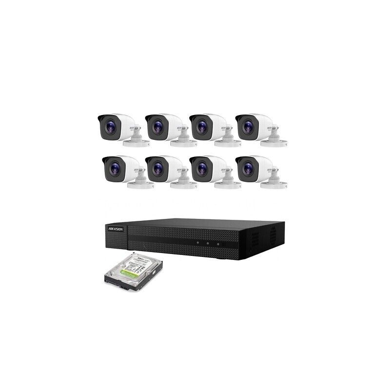 KIT VIDEOSORVEGLIANZA 8 TELECAMERE HIKVISION DVR 8 CANALI 8 MPX 4K HD 500GB