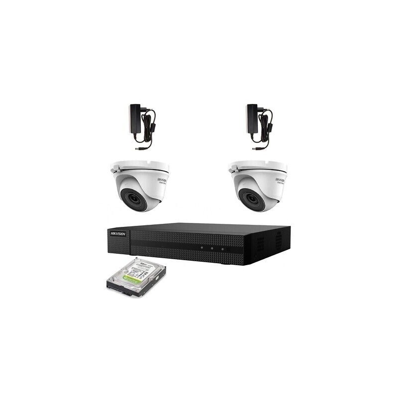 KIT VIDEOSORVEGLIANZA HIKVISION 2 TELECAMERE 5 MPX DVR 4 CANALI HD 500GB