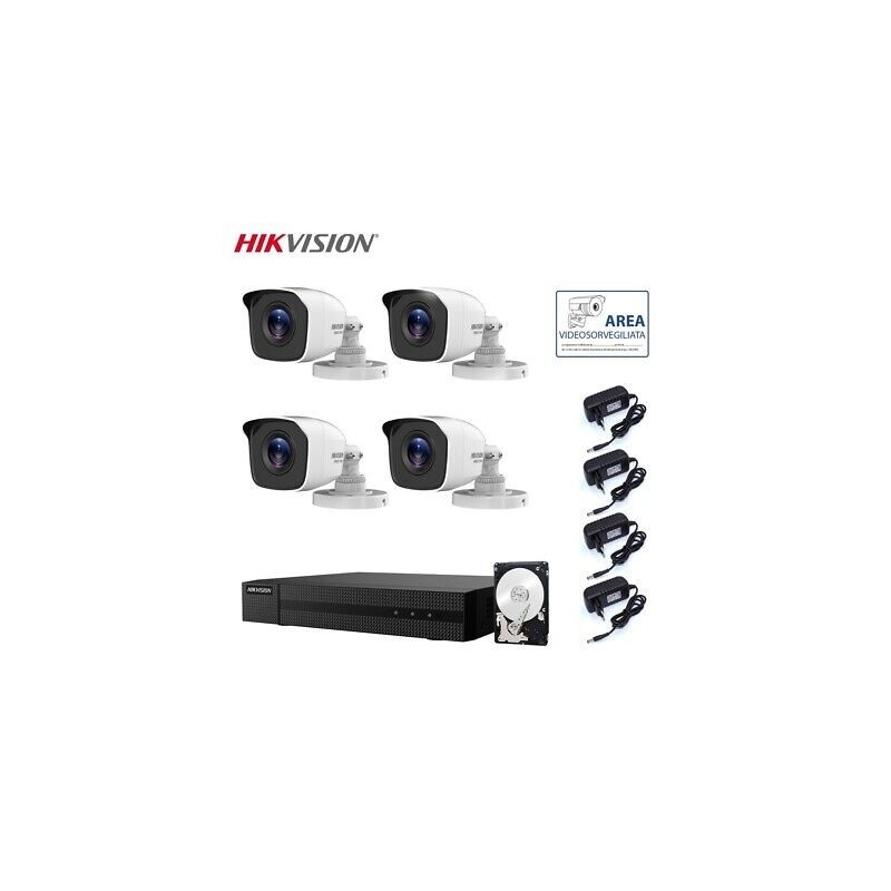 KIT VIDEOSORVEGLIANZA  4 TELECAMERE 5 MPX HIKVISION DVR 4 CANALI  HD 2TB