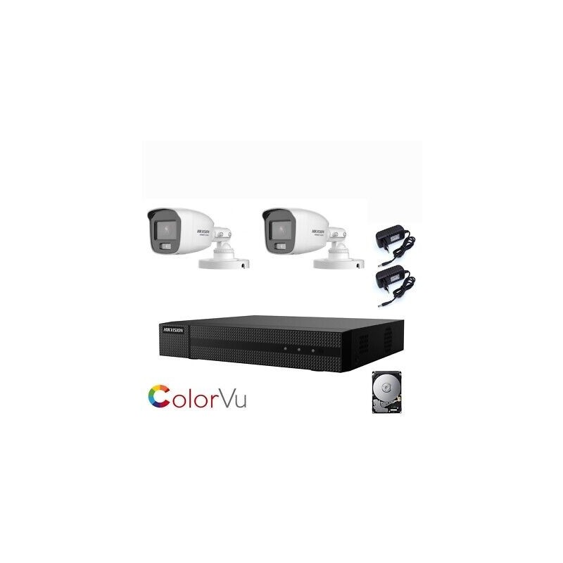 KIT VIDEOSORVEGLIANZA HIKVISION VISIONE NOTTURNA COLORI 2 MPX  AHD 2 TB