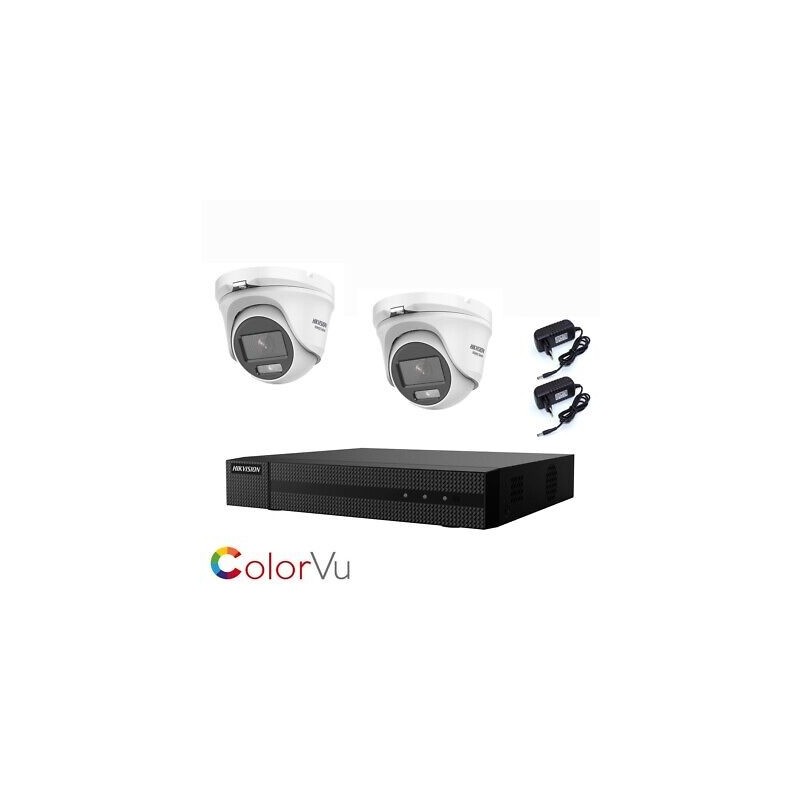 KIT TELECAMERE DOME VISIONE NOTTURNA COLORI 2 MPX  AHD HIKVISION