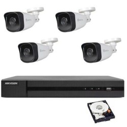 KIT POE 4 CANALI NVR 2 MPX H265 CLOUD IP VIDEOSORVEGLIANZA  HIKVISION HD 2 TB