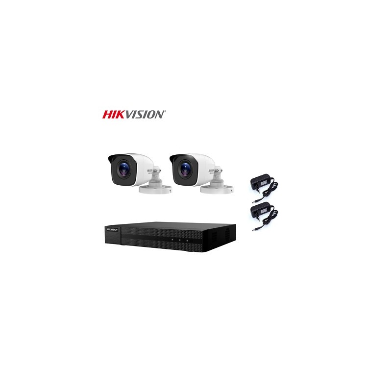 KIT VIDEOSORVEGLIANZA HIKVISION DVR 4 CANALI 2 TELECAMERE 2 MPX