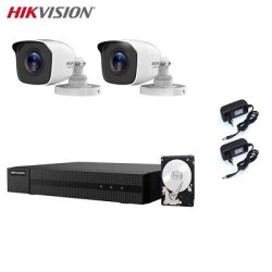 KIT VIDEOSORVEGLIANZA HIKVISION 2 TELECAMERE 4 MPX DVR 4 CANALI 4 MPX 1 TB