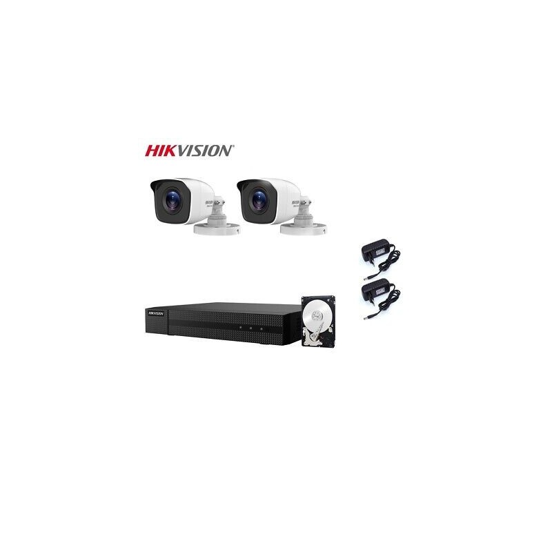 KIT VIDEOSORVEGLIANZA HIKVISION 2 TELECAMERE 4 MPX DVR 4 CANALI 4 MPX 1 TB